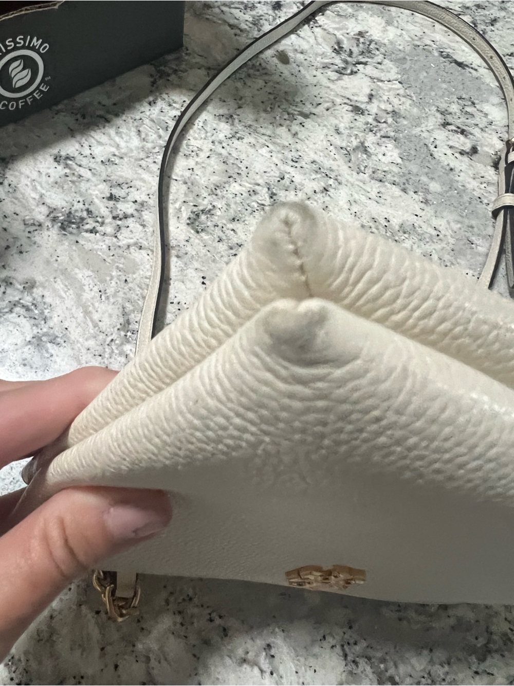 Tory Burch Cream Pebbled Leather Crossbody with Gold Hardware - Picture 10 of 15
